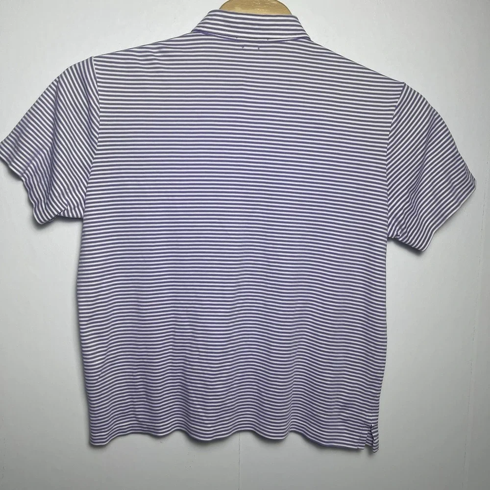 Polo Ralph Lauren Classic Fit Men's Large Purple White Stripe Flesh Pony